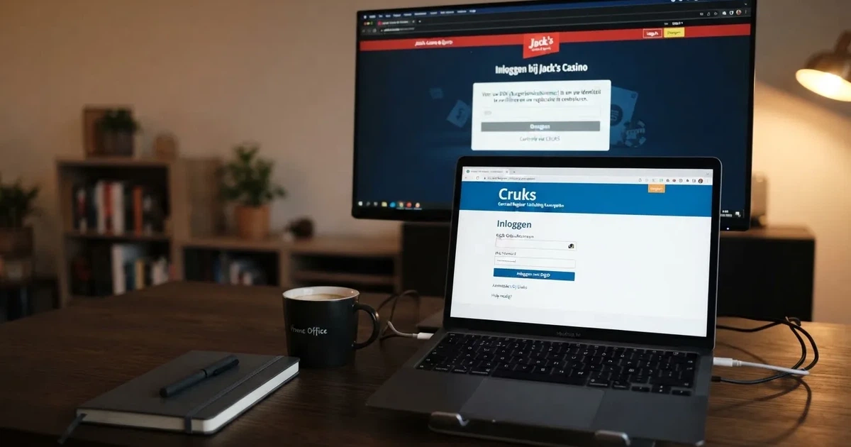 Een scherm met het Cruks-register en een Nederlandse online casino-inlogpagina op de achtergrond, die de verbinding tussen beide systemen toont.