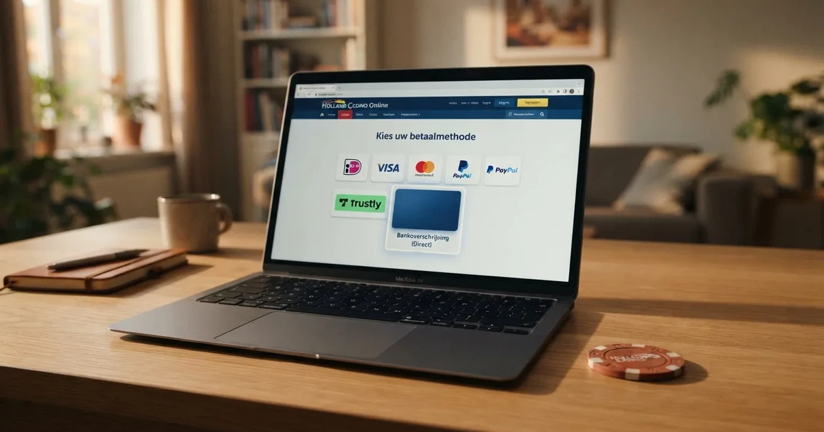 Dashboard van een Nederlands online casino met het Mastercard-logo tussen de beschikbare betaalopties