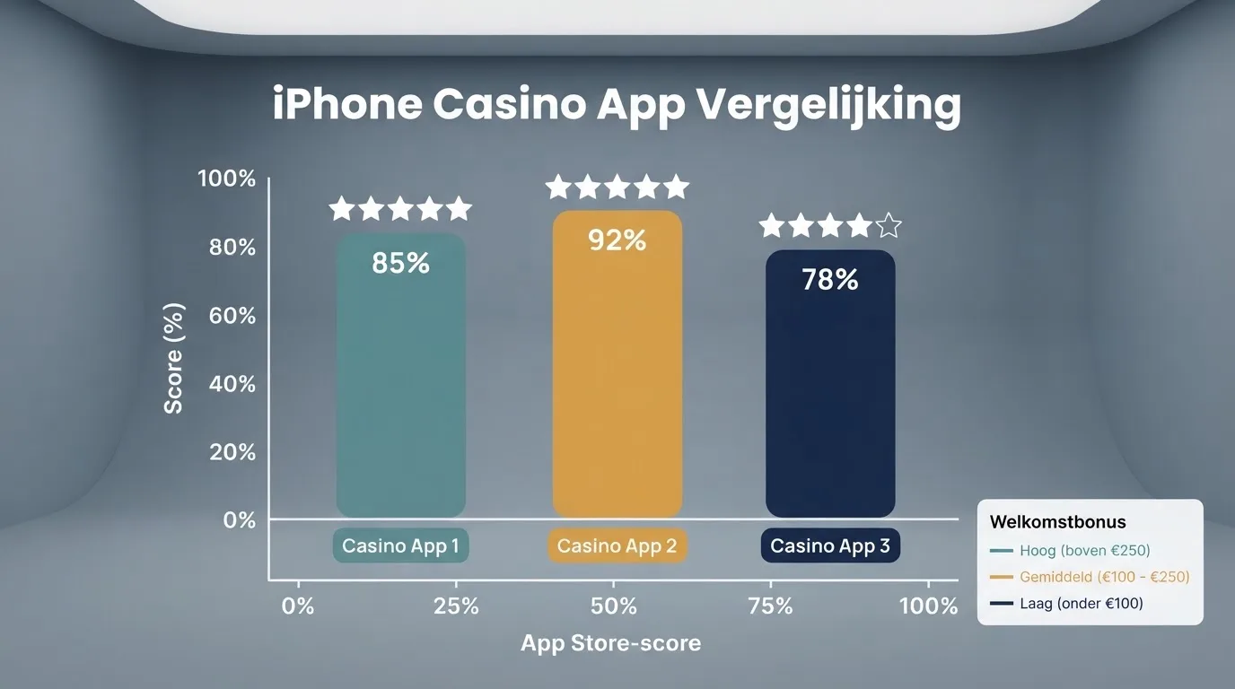 Een vergelijking van Nederlandse casino-apps met hun App Store-score en welkomstaanbod