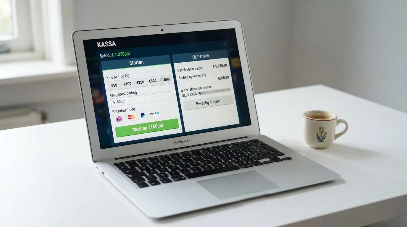Een overzichtelijke vergelijkingstabel met MiFinity-casino's, stortingsbedragen en opnametijden op een laptopscreen