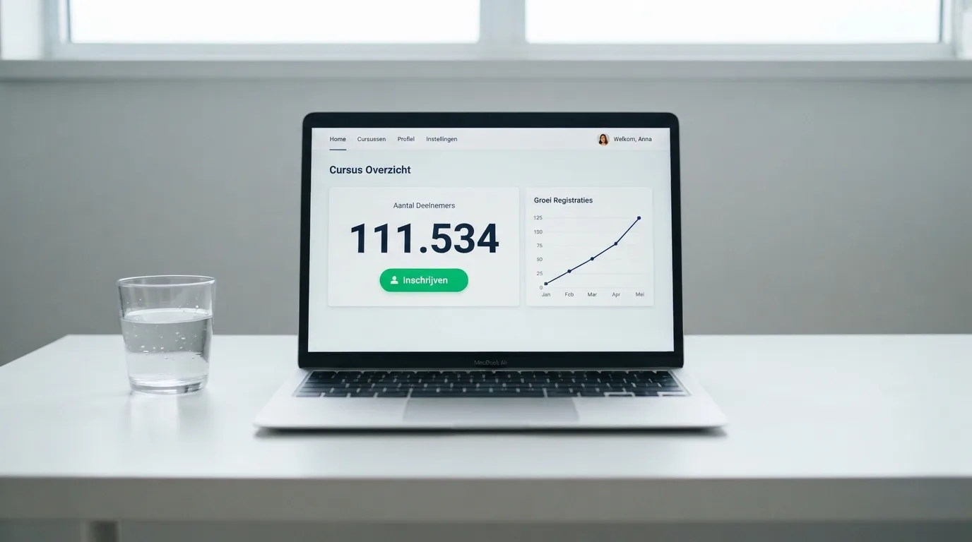 Dashboard van het Cruks-register met een inschrijvingsknop en een teller