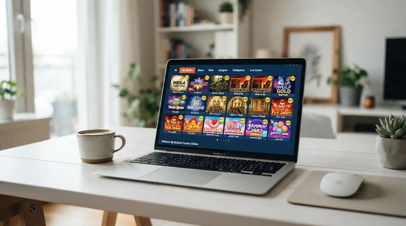 Een lobby-overzicht van gokkasten in een legaal Nederlands online casino