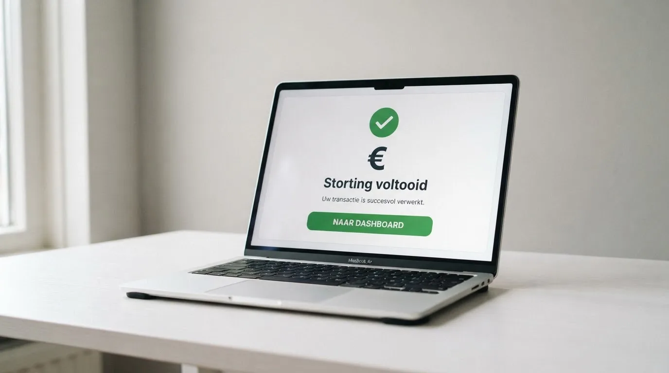 Betaalvenster van iDEAL met een storting naar een casino-account