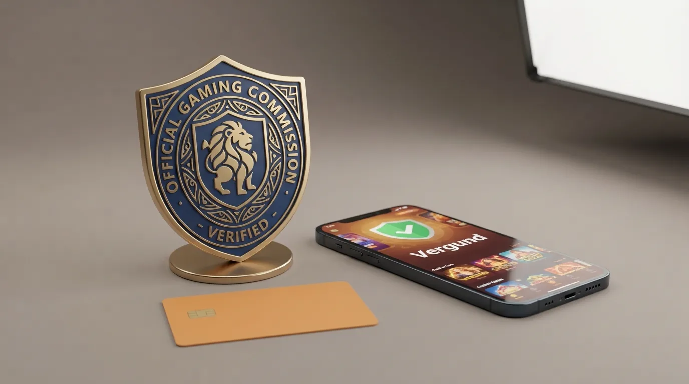 Het logo van de Kansspelautoriteit naast een Nederlandse bankpas en een geopende casino-website met een vergunningenbadge