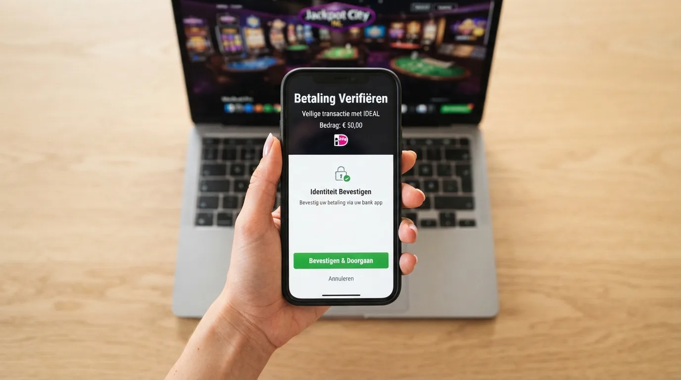 Het 3D Secure Identity Check-verificatiescherm van Mastercard op een smartphone tijdens een casino-storting