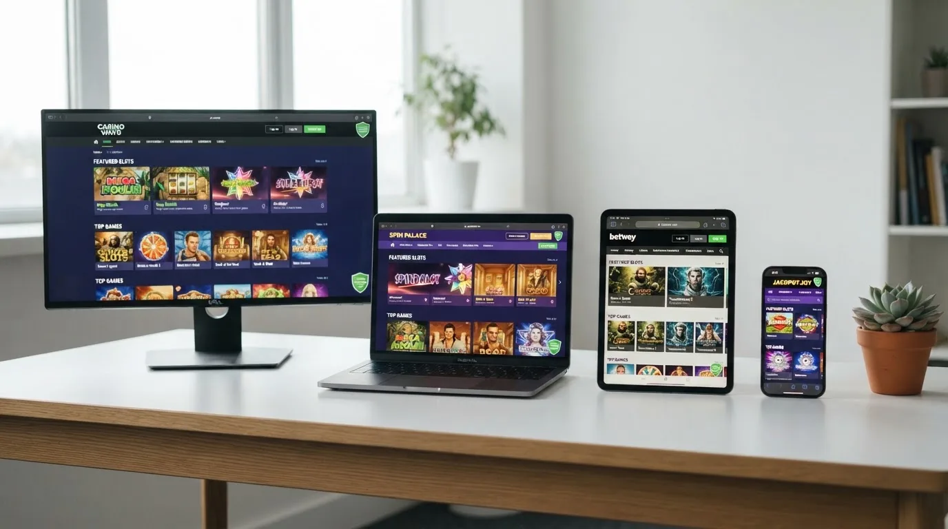 De logo's en interfaces van gelicentieerde Nederlandse online casino's met Megaways-aanbod, overzichtelijk naast elkaar getoond