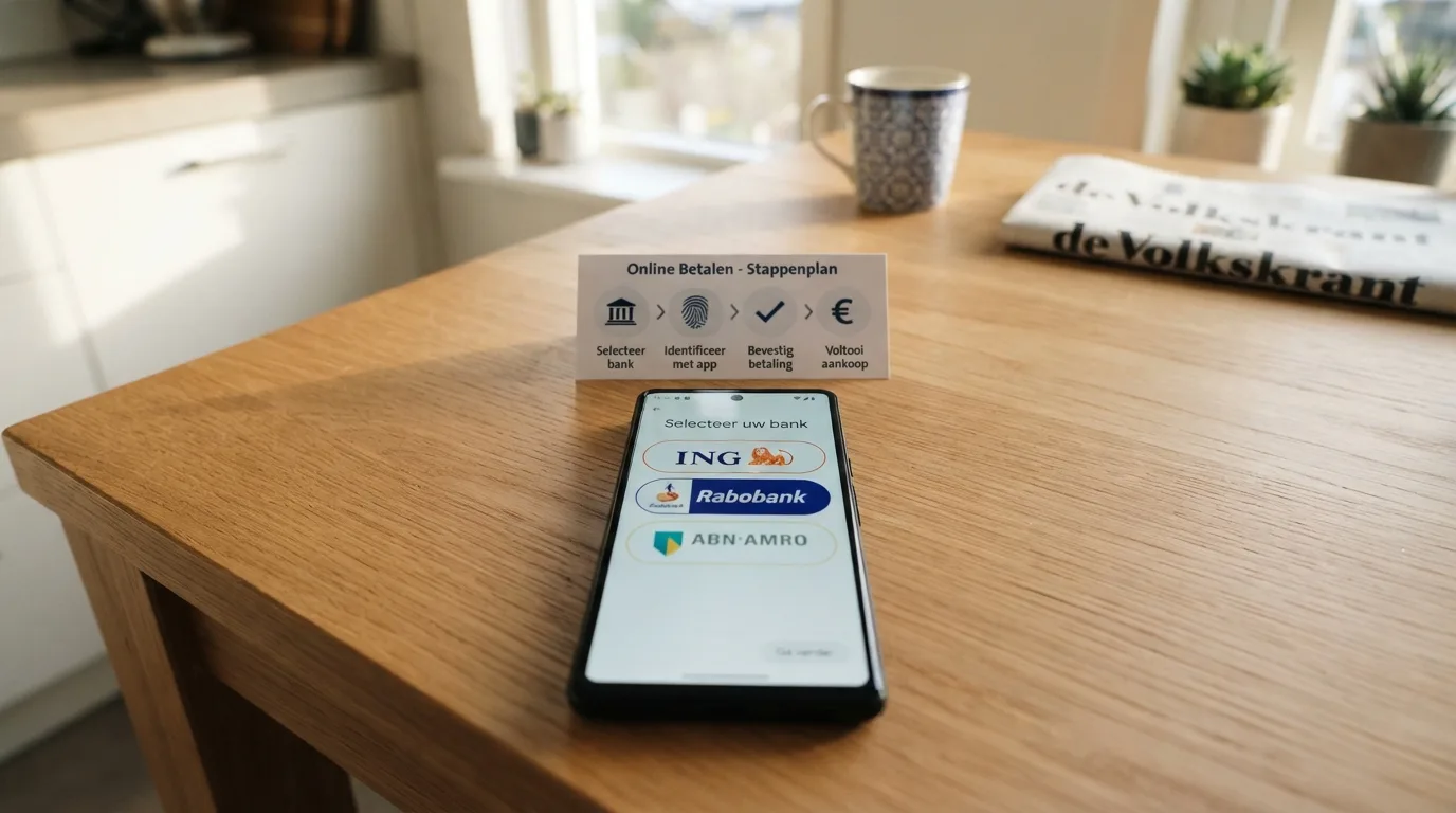 Een stappenschema van een Nodapay-storting: bank kiezen, inloggen met bankgegevens, betaling bevestigen, speelsaldo zichtbaar