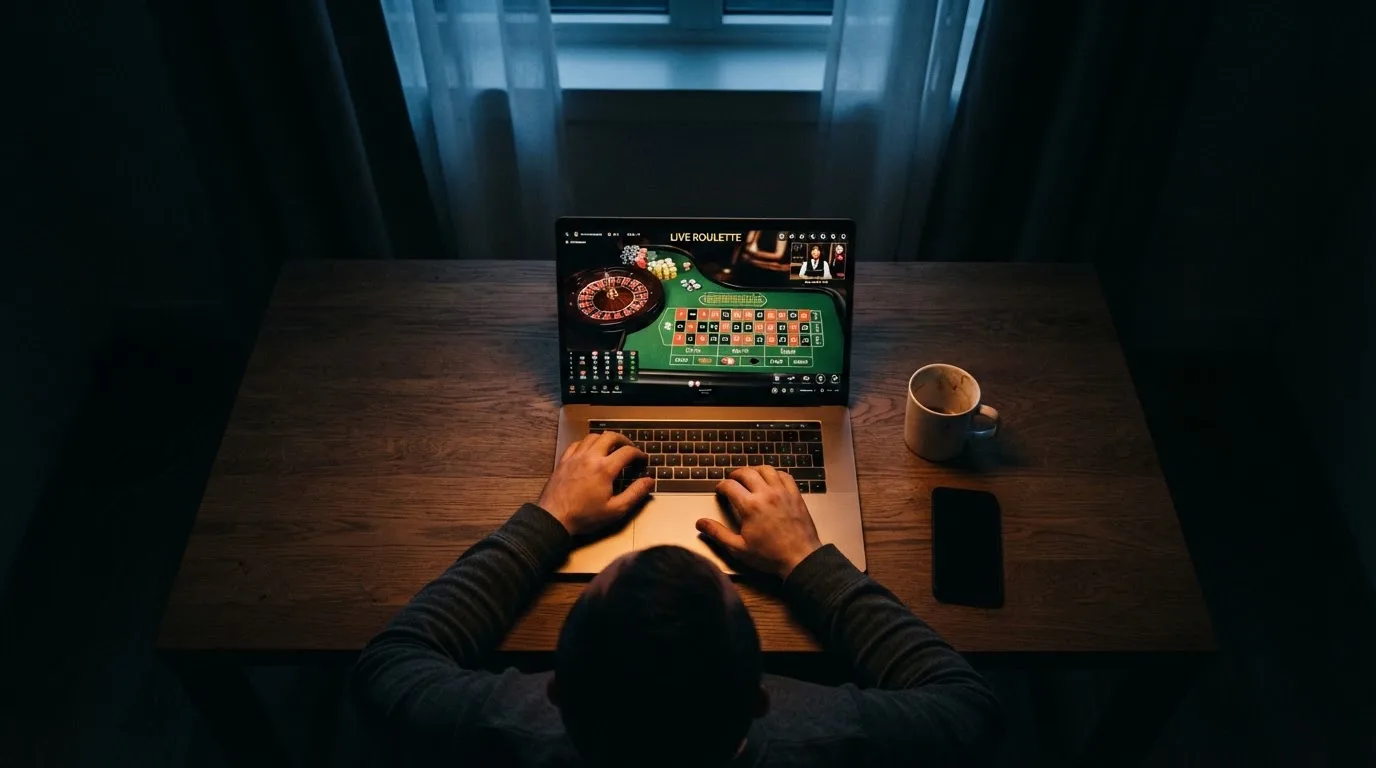 Een overzicht met casino-logo's naast iconen voor 24/7 support, uitbetalingssnelheid en live casino-beschikbaarheid